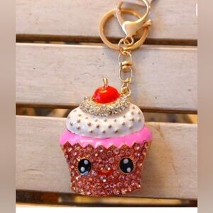 Pink and Gold Cupcake BAGCHARM